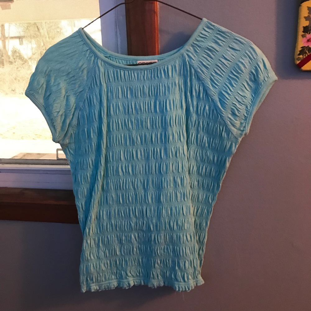 Blue ruffles top
